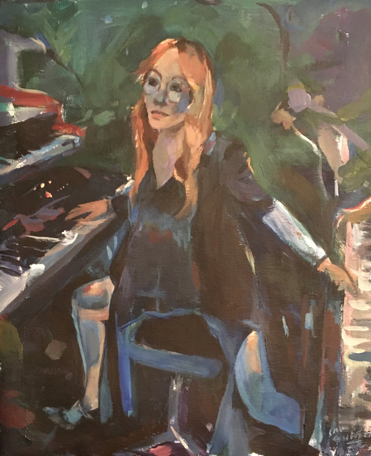 Original Painting of Tori Amos Two pianos