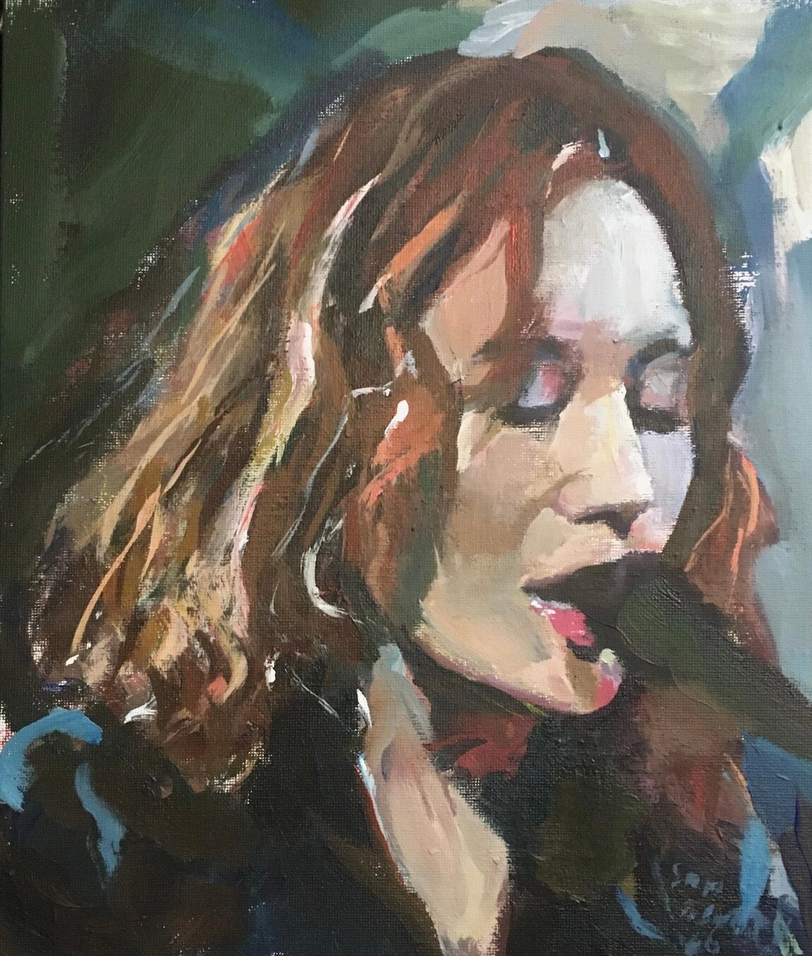 Original Painting of Tori Amos At the Mic