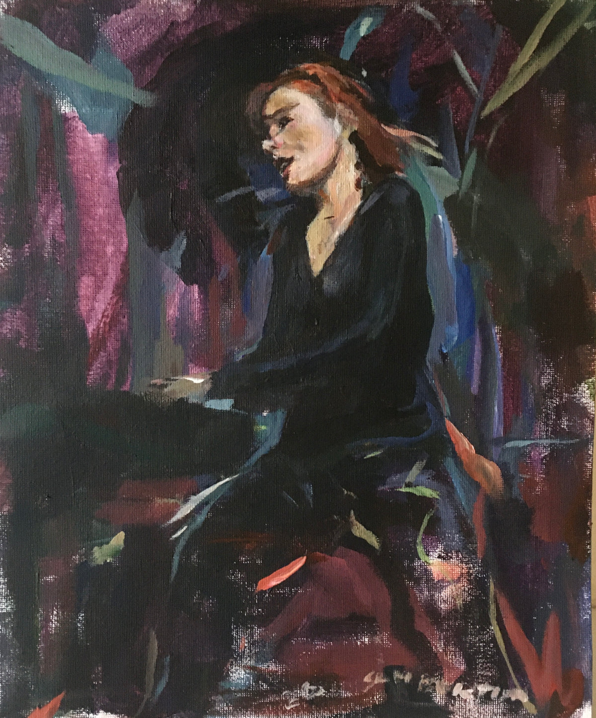 Original Painting of Tori Amos Purples